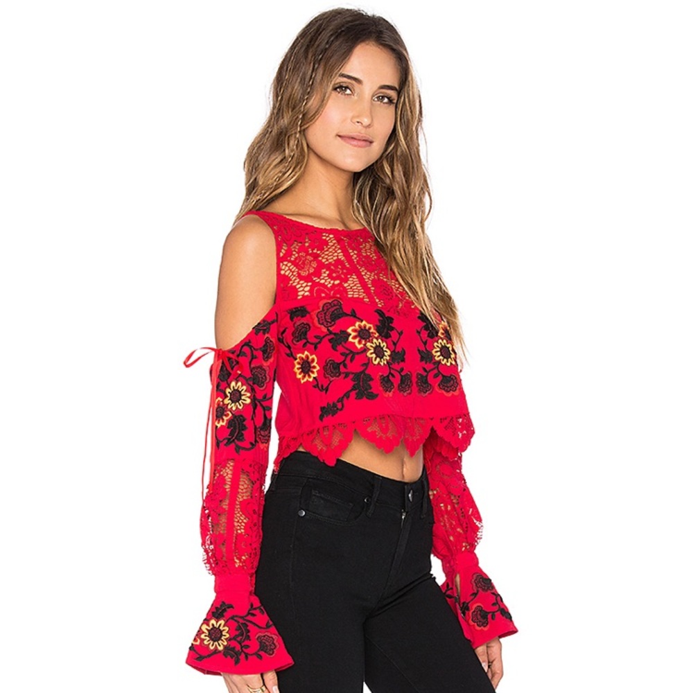 For Love and Lemons Cecilia Crop Top Sz XS